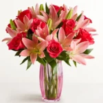 Magnificent Pink Rose & Lily Bouquet